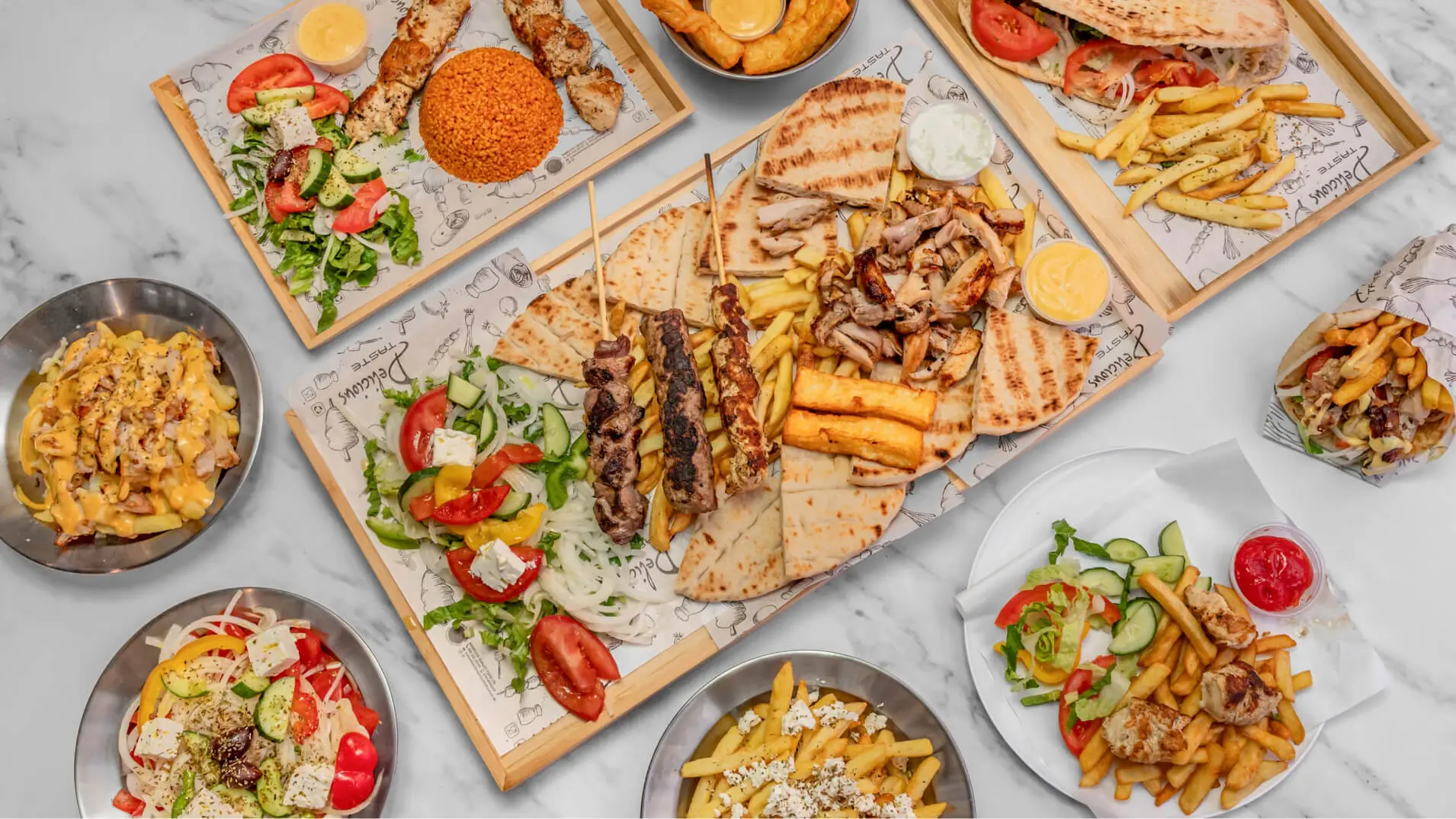 Greek souvlaki on the grill